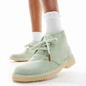 Clarks Originals Desert Boots Pale Green Leather